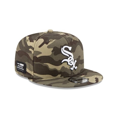 Green Chicago White Sox Hat - New Era MLB Armed Forces Weekend 9FIFTY Snapback Caps USA5873612